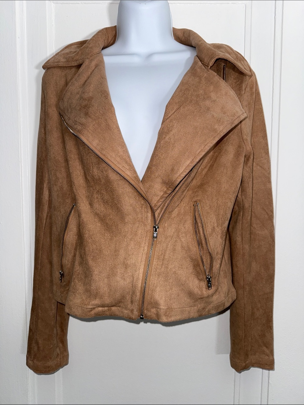 NWOT Faux Suede Moto Jacket size small